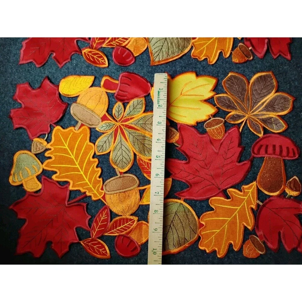 Leaves Mushrooms Acorns Fall Autumn Placemats Die Cut Cutout Set Of 4